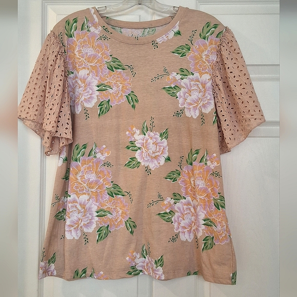 Weekend Soul, Large, Woman's, Flower & Open Weave Sleeves - Picture 6 of 6